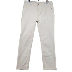 LIZ CLAIBORNE Jeans Women's 5-Pocket Leopard Print Tapered Leg White 6